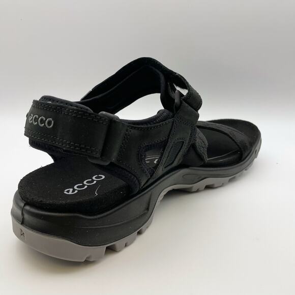 Ecco Men\'s Yucatan Coast Sandal US 11-11.5 EU 45 Black Leather Casual Sporty NIB